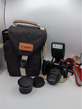 Canon EOS Rebel X SLR Film Camera with 35-80mm lens + Flash *Tested*